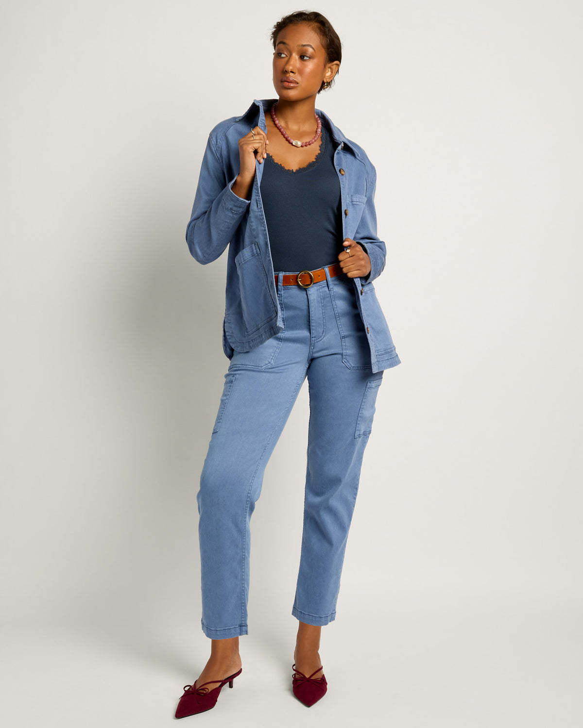 Denim Blue $|& SEAS Charlotte Utility Jacket - UGC On Fig