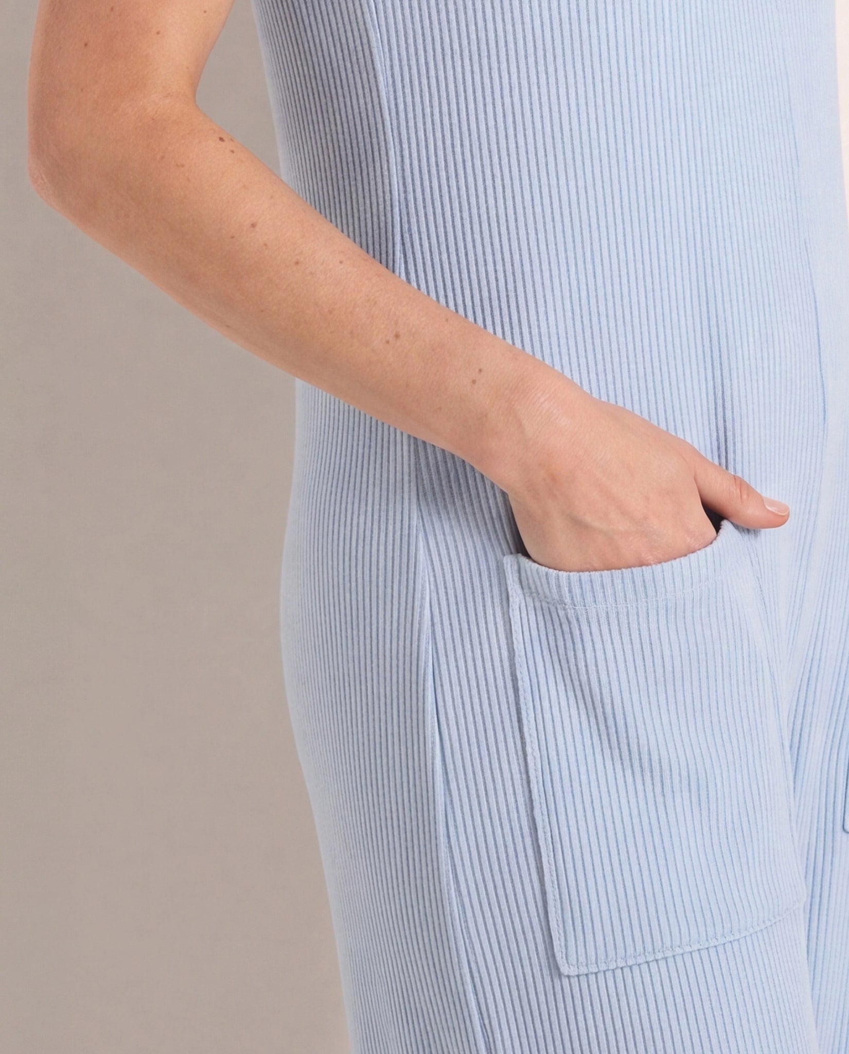 Denim Blue $|& SEAS Rested Jumpsuit - SOF Full Front