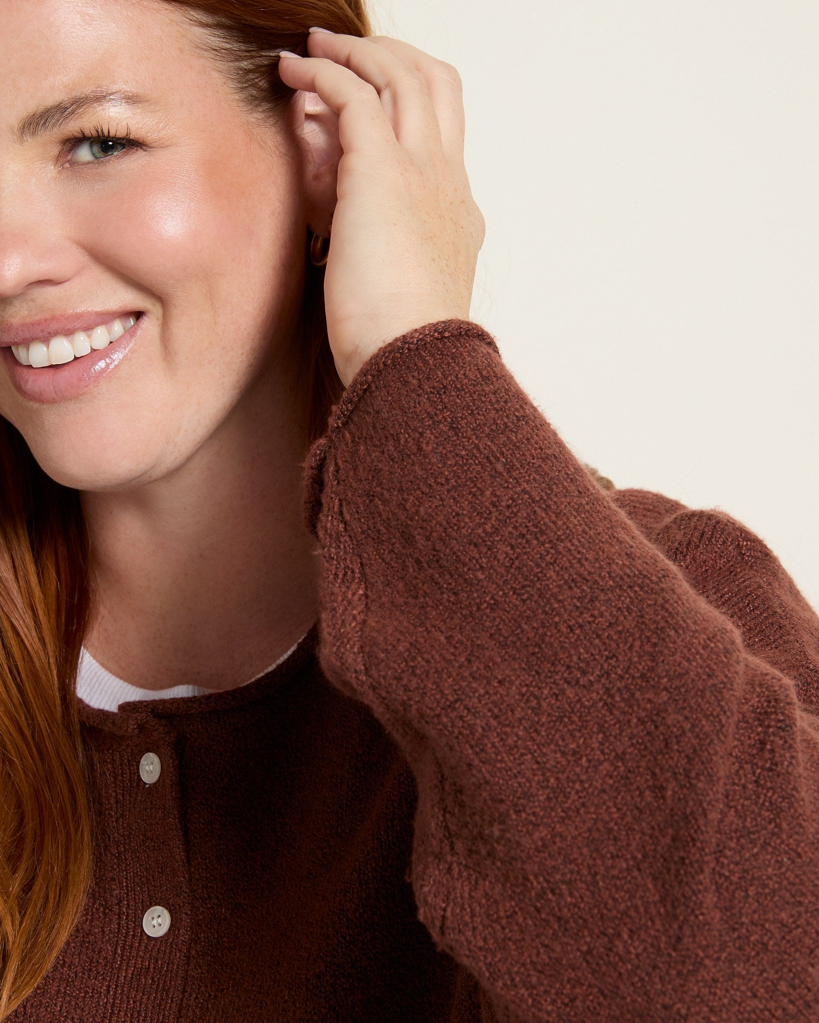 Heather Mahogany $|& Thread & Supply Dover Cardigan - SOF Full Front