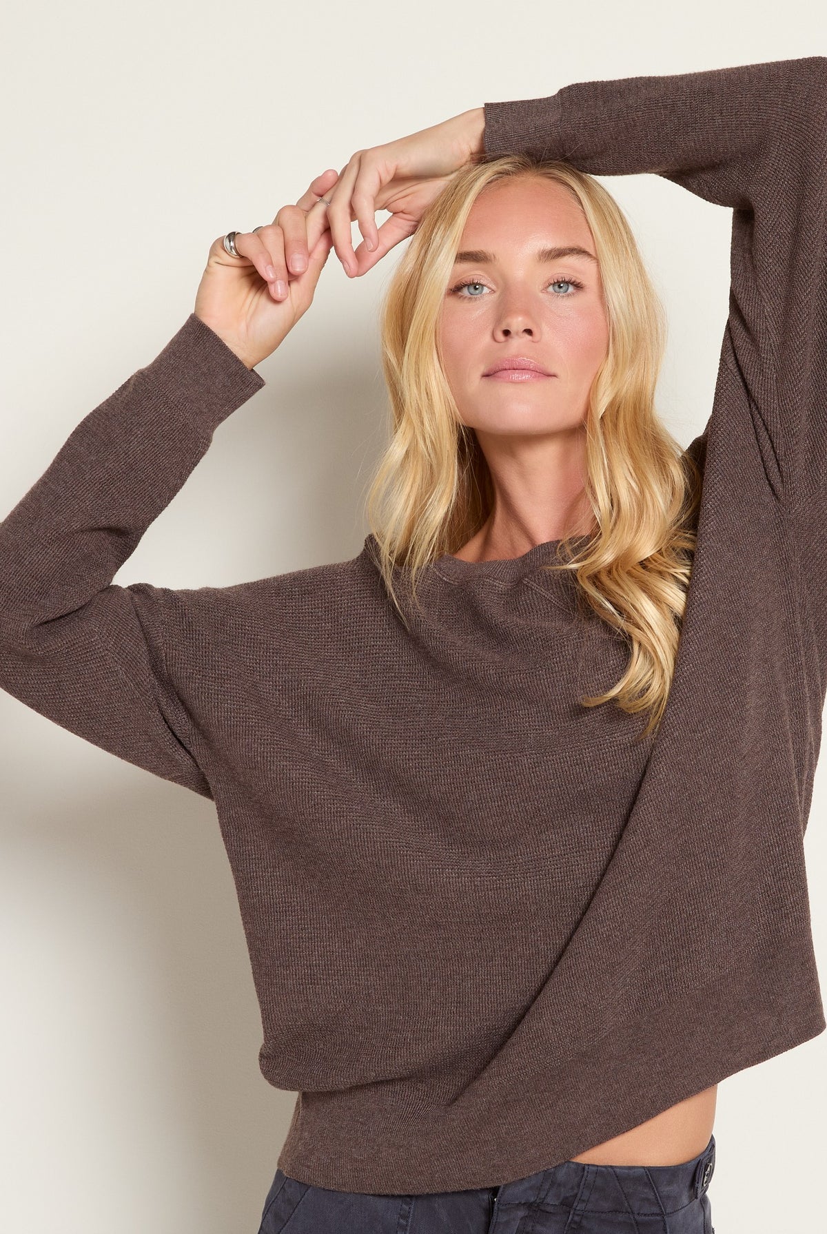 Seal Brown $|& Herizon Wanderer Waffle Long Sleeve - SOF Front