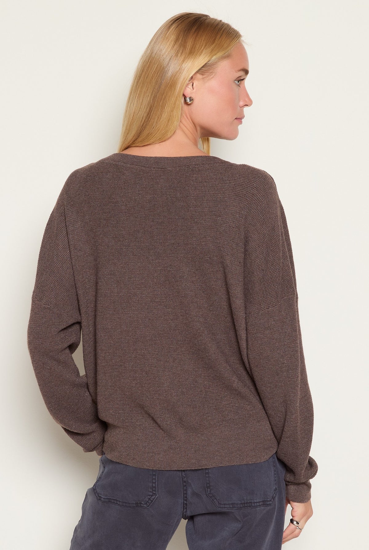 Seal Brown $|& Herizon Wanderer Waffle Long Sleeve - SOF Back