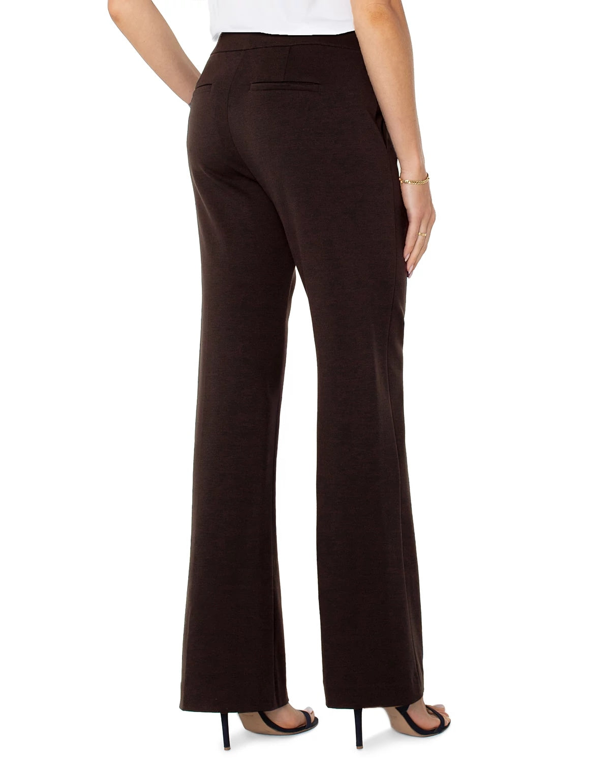 Brown Truffle $|& Liverpool Kayla Pull-On Wide Leg Trouser - Hanger Side