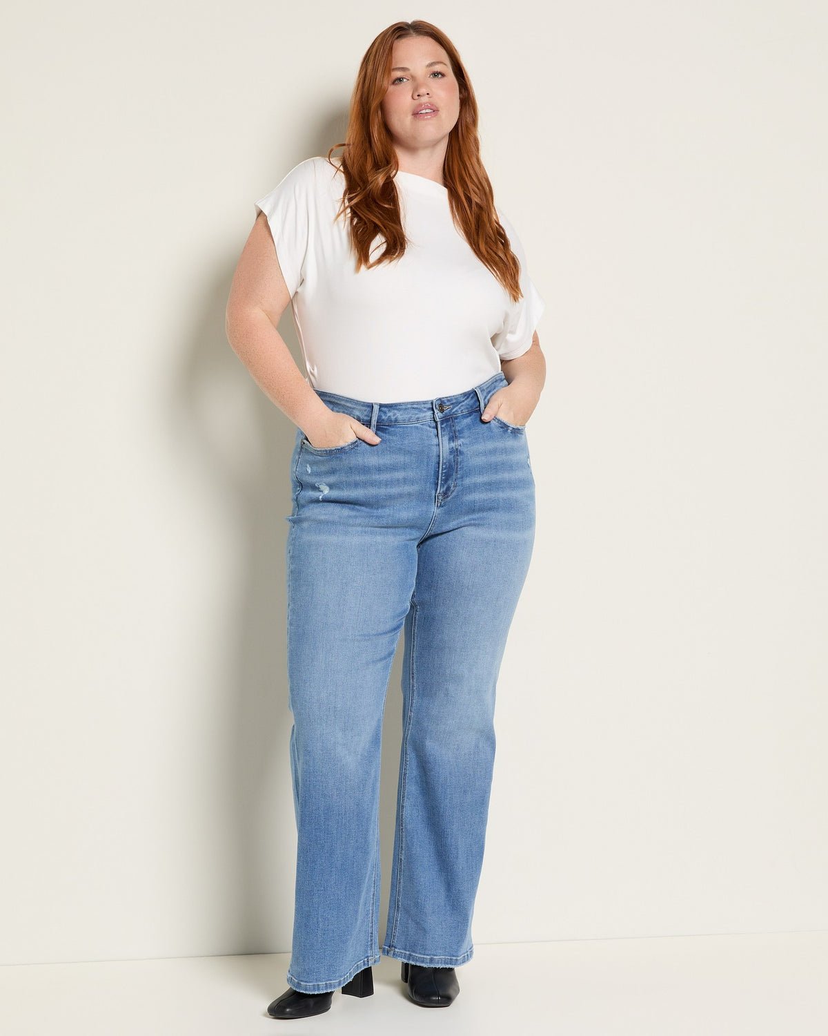 Intense Blue $|& Mica Denim Mid Rise Bootcut Jeans - UGC On Fig