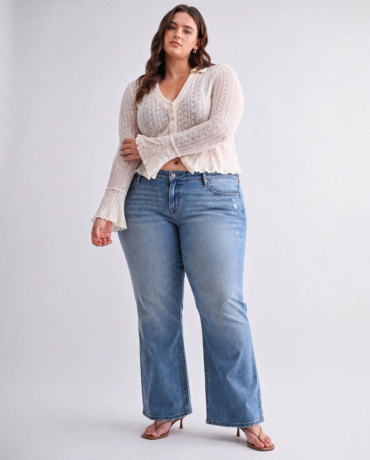 Intense Blue $|& Mica Denim Mid Rise Bootcut Jeans - VOF Detail