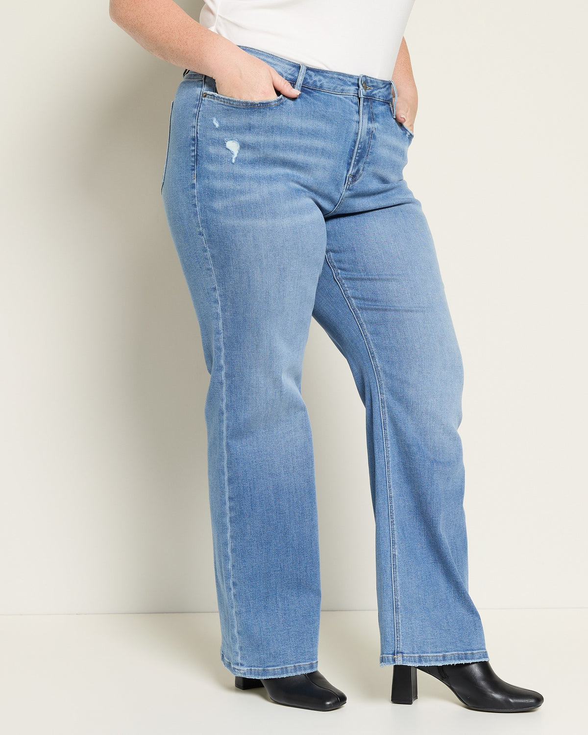 Intense Blue $|& Mica Denim Mid Rise Bootcut Jeans - SOF Front