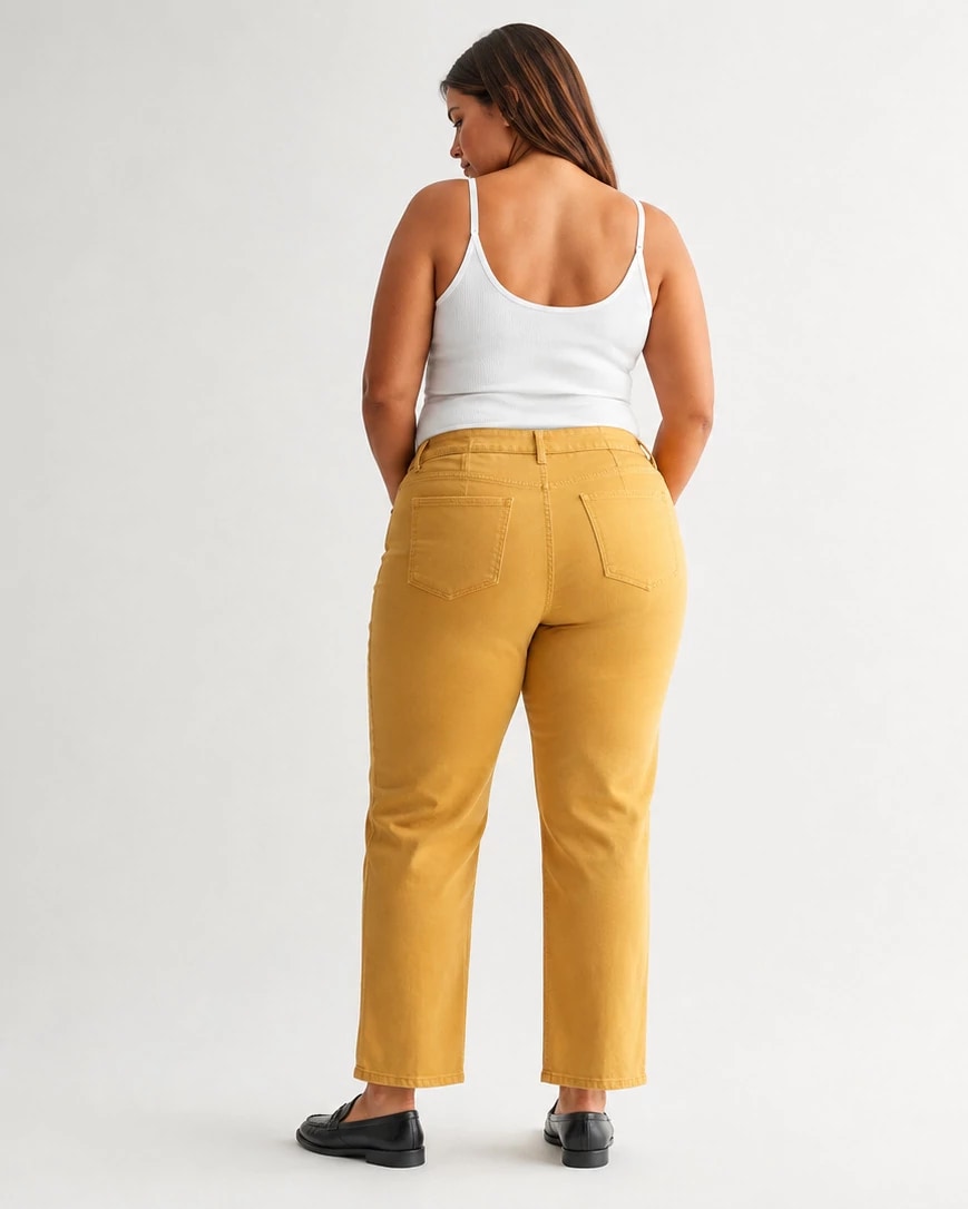 Mustard $|& Mica Denim Mid Rise Straight - Hanger Side