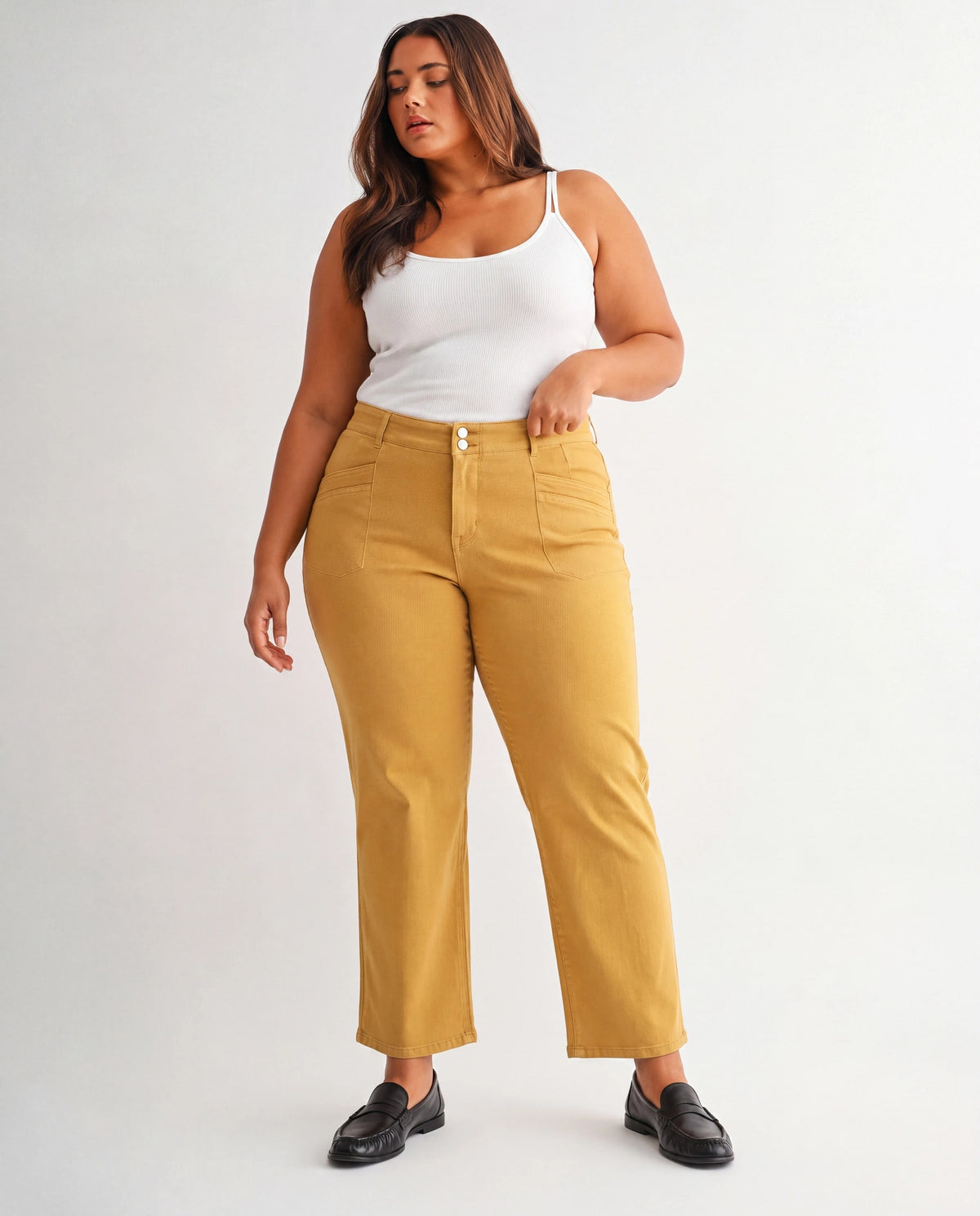 Mustard $|& Mica Denim Mid Rise Straight - VOF Detail