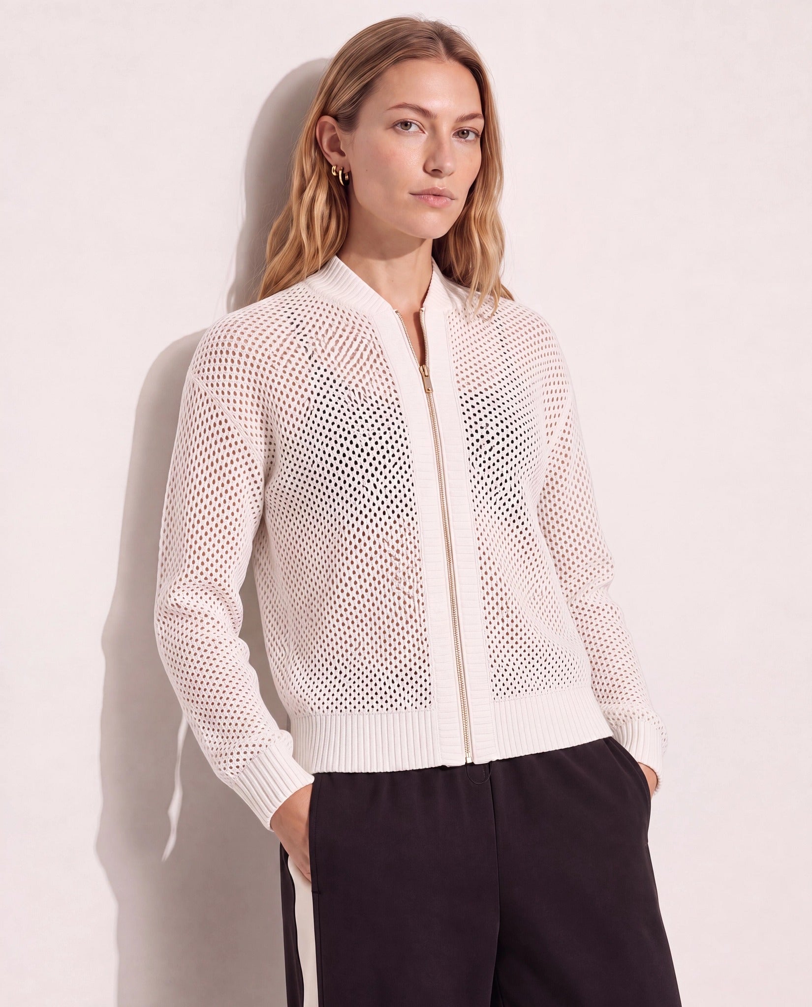 Cream $|& Interval Chase Crochet Sweater - SOF Front