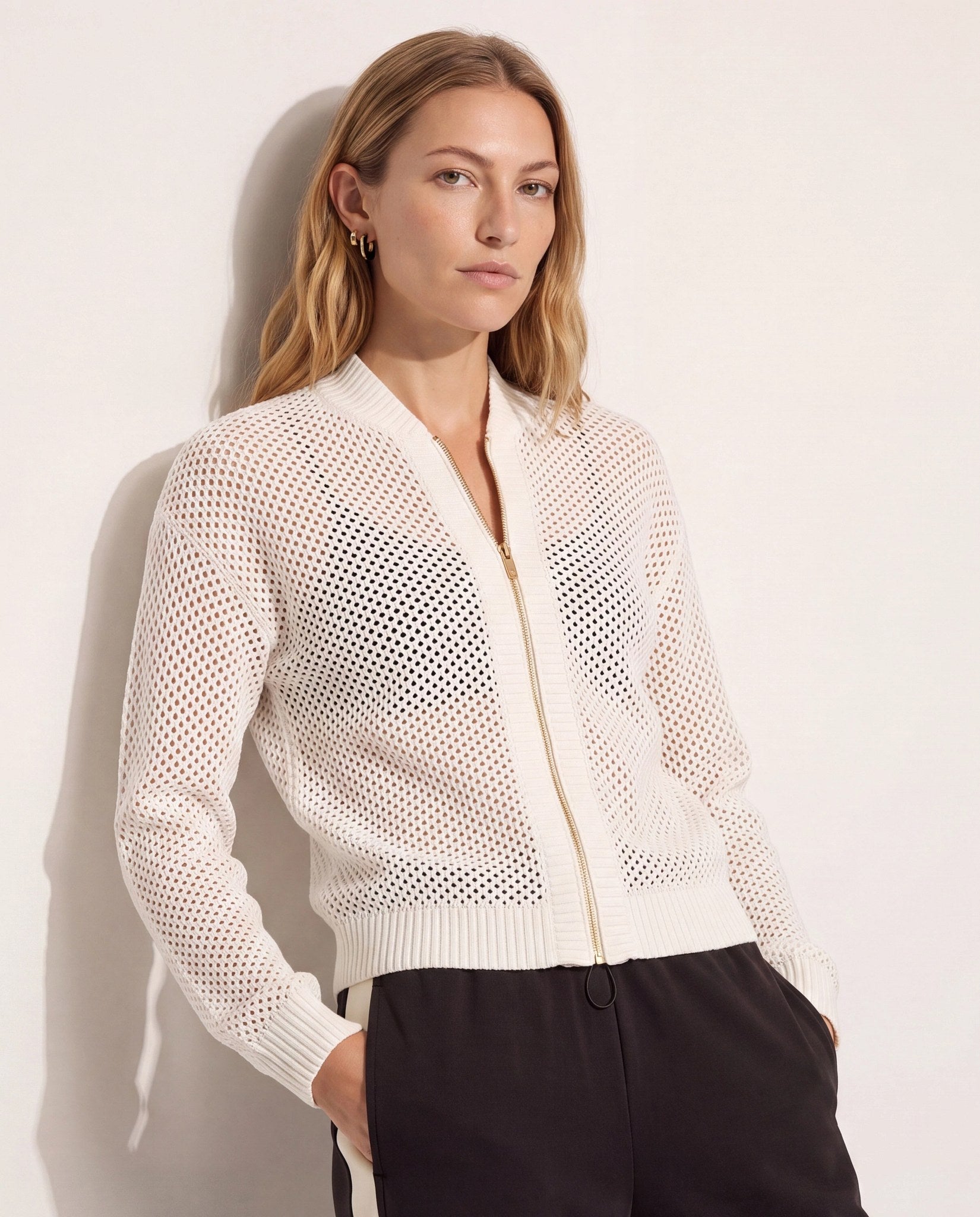 Cream $|& Interval Chase Crochet Sweater - SOF Front