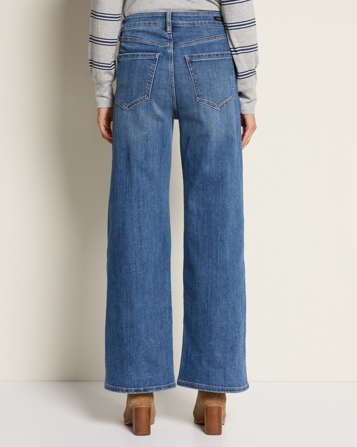 Crest Indigo $|& Liverpool Stride High Rise Wide Leg Jeans - SOF Back