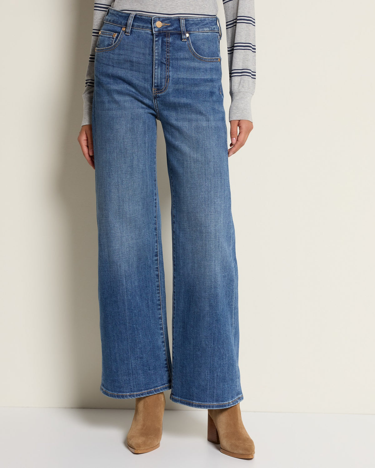 Crest Indigo $|& Liverpool Stride High Rise Wide Leg Jeans - SOF Front