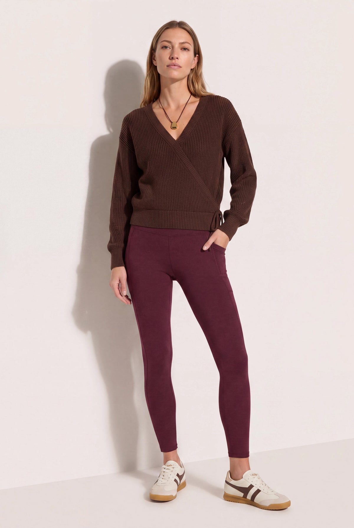 Walnut $|& Interval Surplice Wrap Sweater - UGC On Fig