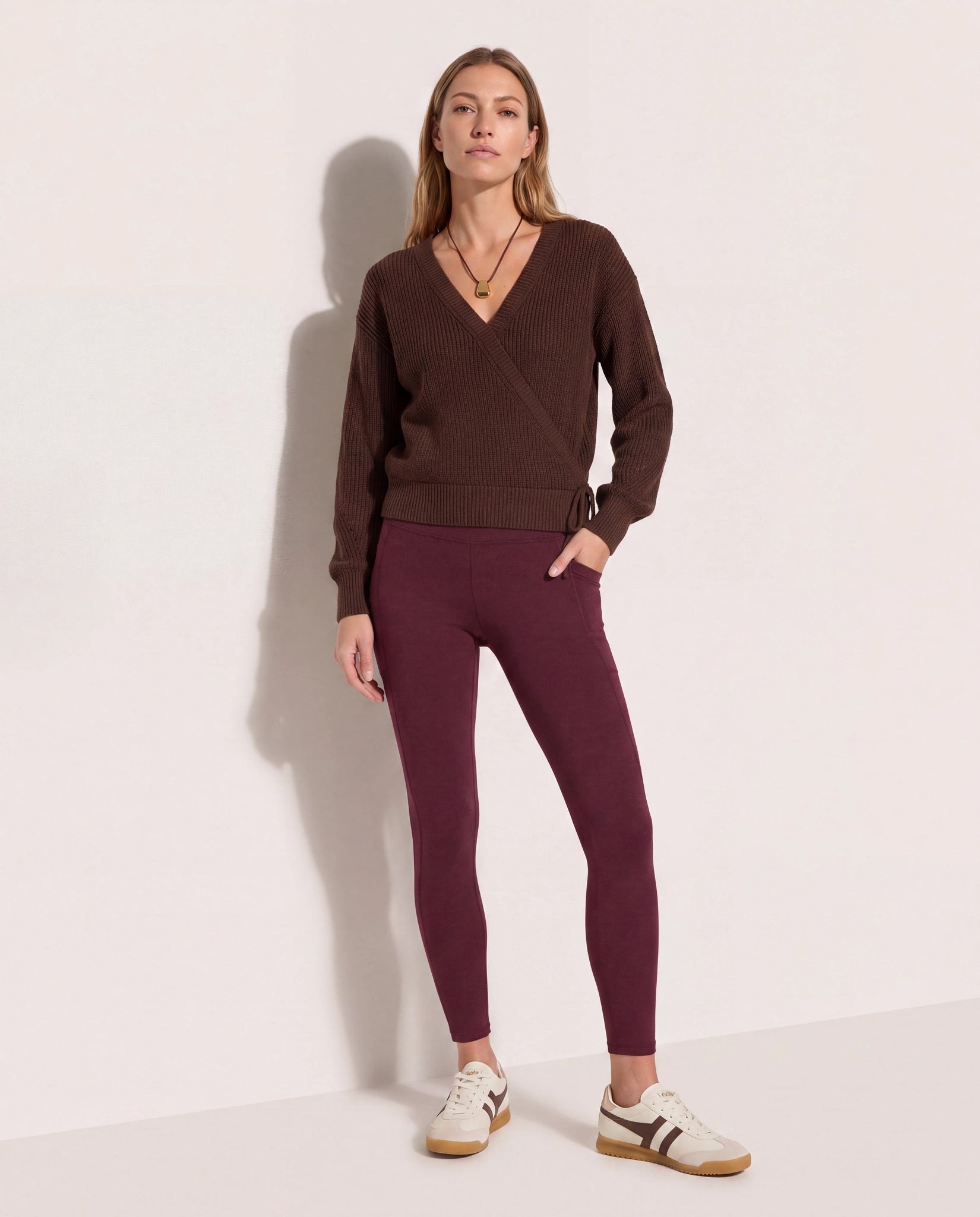Walnut $|& Interval Surplice Wrap Sweater - UGC On Fig