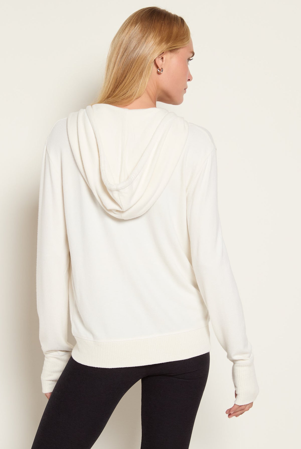 Cream $|& Interval Hacci Zip Hoodie - SOF Back