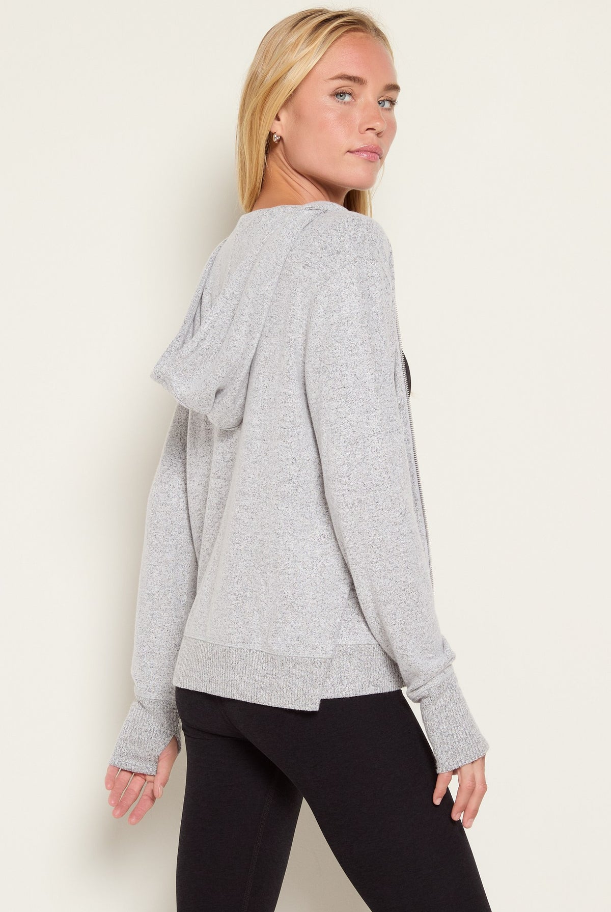 Heather Grey $|& Interval Hacci Zip Hoodie - SOF Back