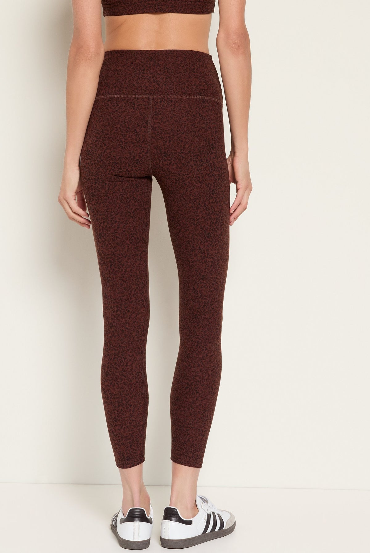 Walnut Leopard Heather $|& Interval FlowHeather Sculpt Crossover Leggings - SOF Back