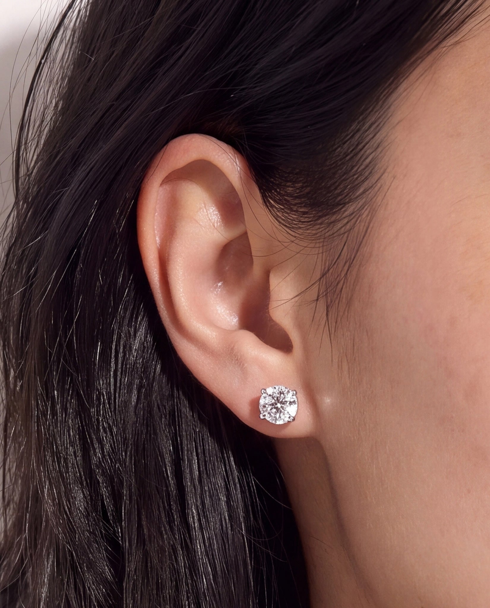 Platinum $|& SEAS Round Stud Earrings - SOF Full Front