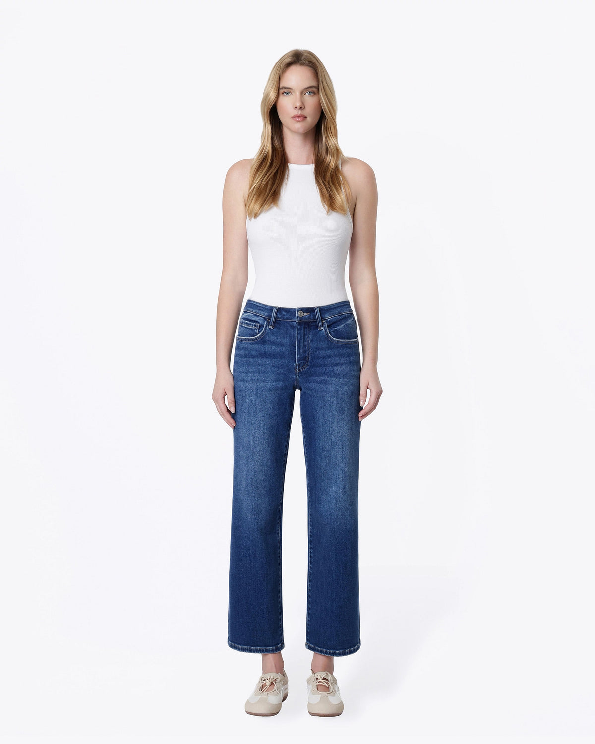 Upstanding $|& Lovervet High Rise Slim Wide Leg Jeans - VOF Detail