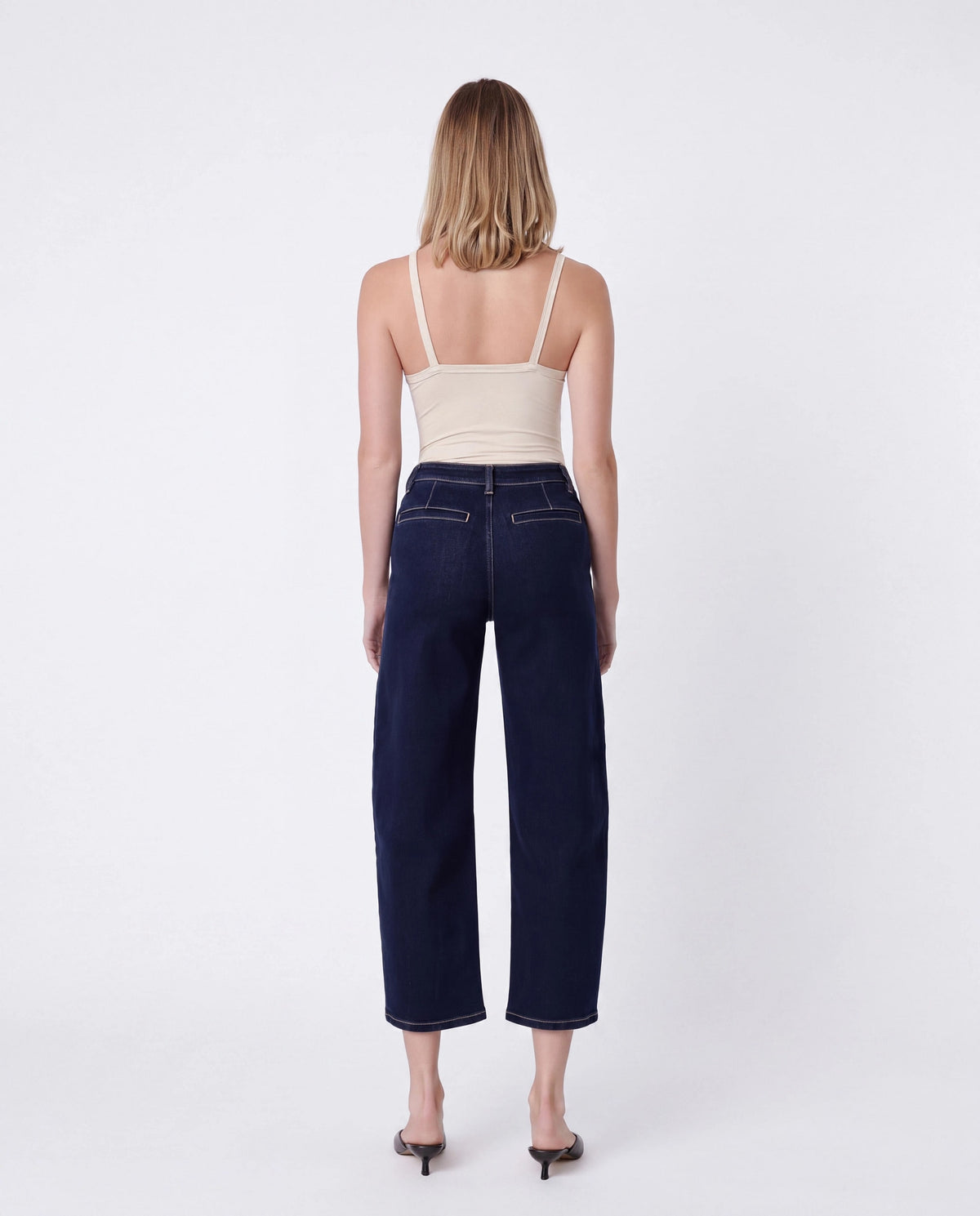Easing $|& Flying Monkey Jeans Super High Rise Barrel Leg Jeans - Hanger Side
