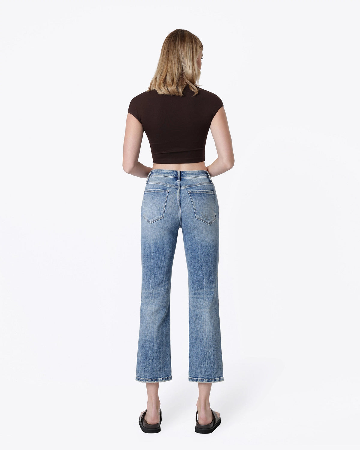 Soulful $|& Vervet High Rise Distressed Crop Straight - Hanger Side