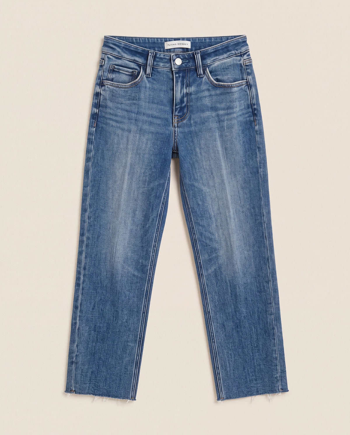 Butterflies $|& Flying Monkey Jeans Low Rise Cropped Wide Leg Jeans - Hanger Detail