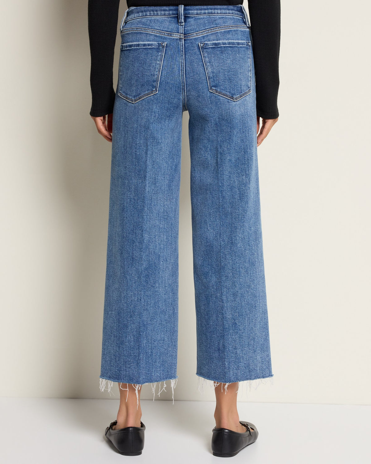 Butterflies $|& Flying Monkey Jeans Low Rise Cropped Wide Leg Jeans - SOF Back