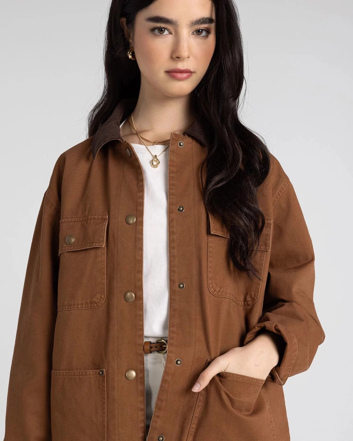 Nutmeg $|& Thread & Supply Martingale Barn Jacket - Hanger Back