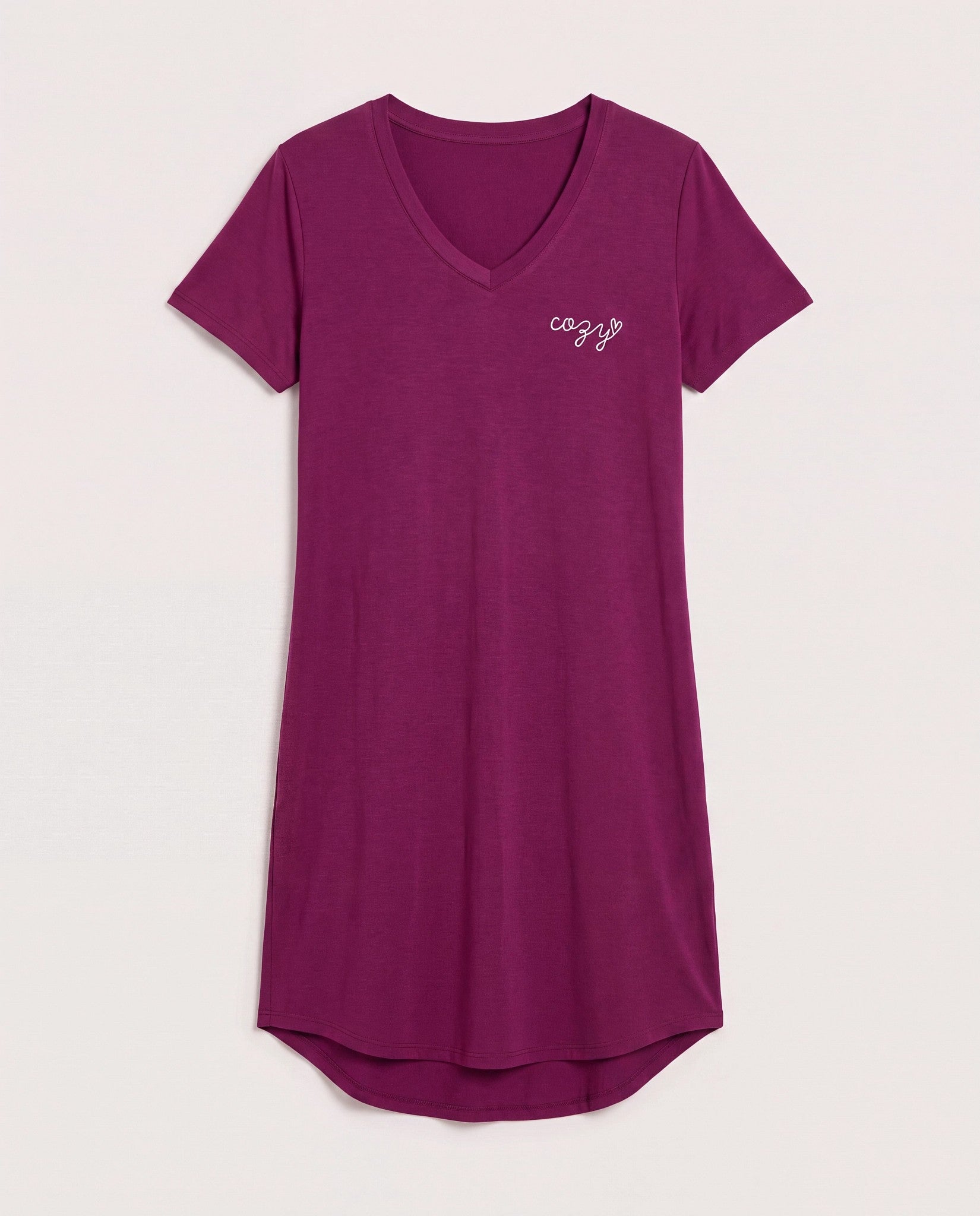 Plum $|& SEAS Cozy Graphic Night Shirt - Hanger Detail