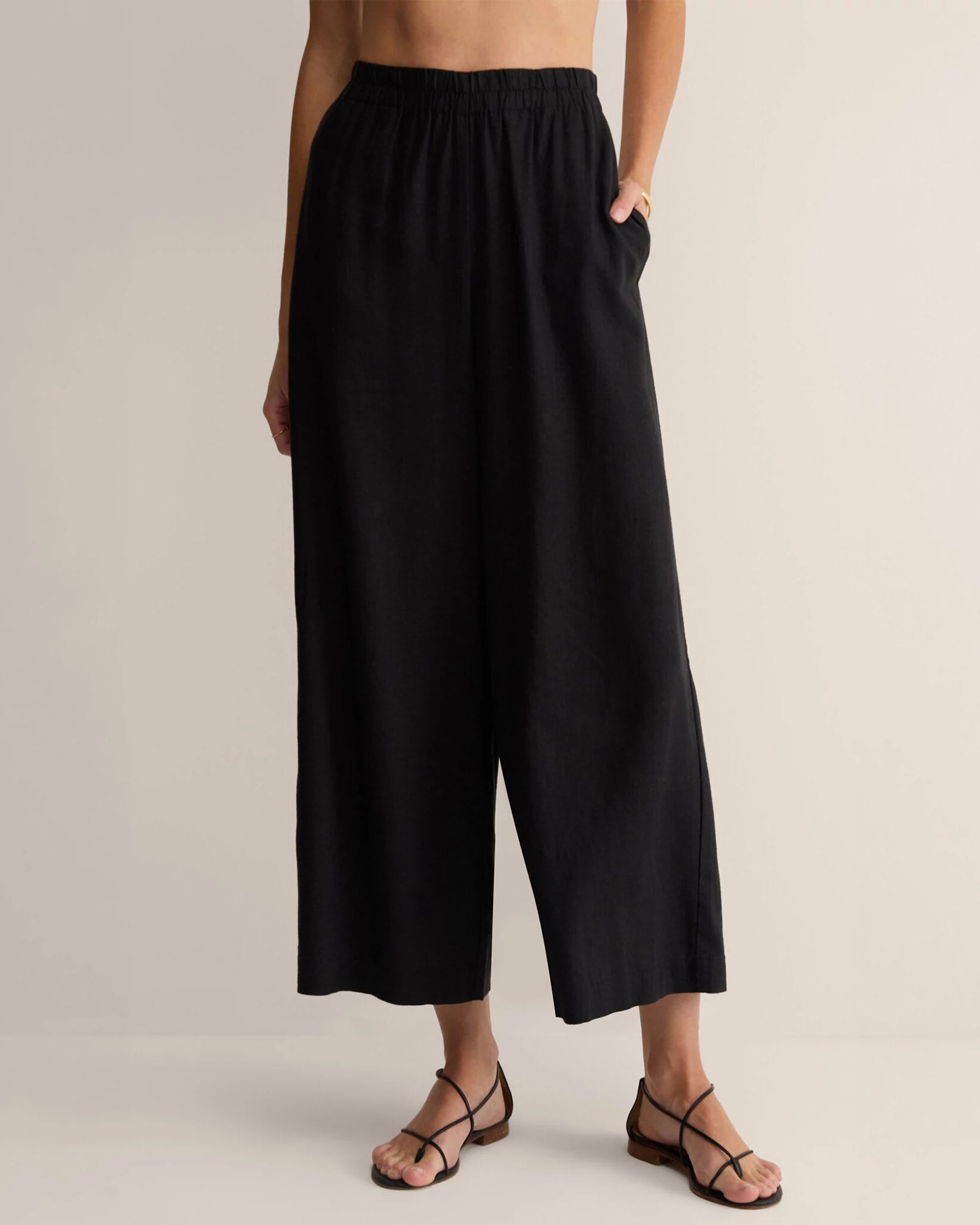 Black $|& Z Supply Scout Linen Pant - VOF Detail