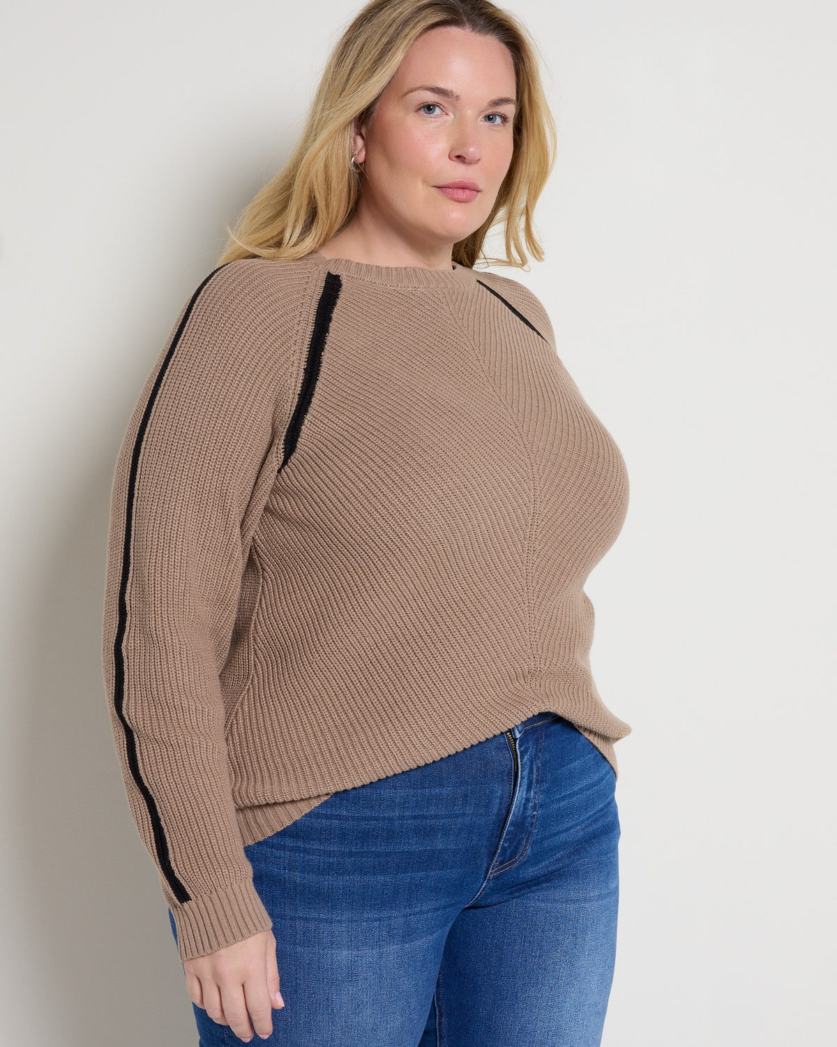 Taupe Black $|& Thread & Supply Koya Sweater - SOF Front