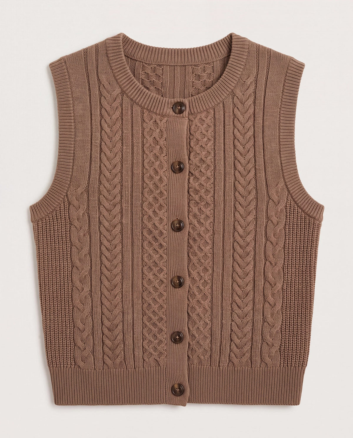 Hazelnut $|& Thread & Supply Pax Sweater Vest - Hanger Detail