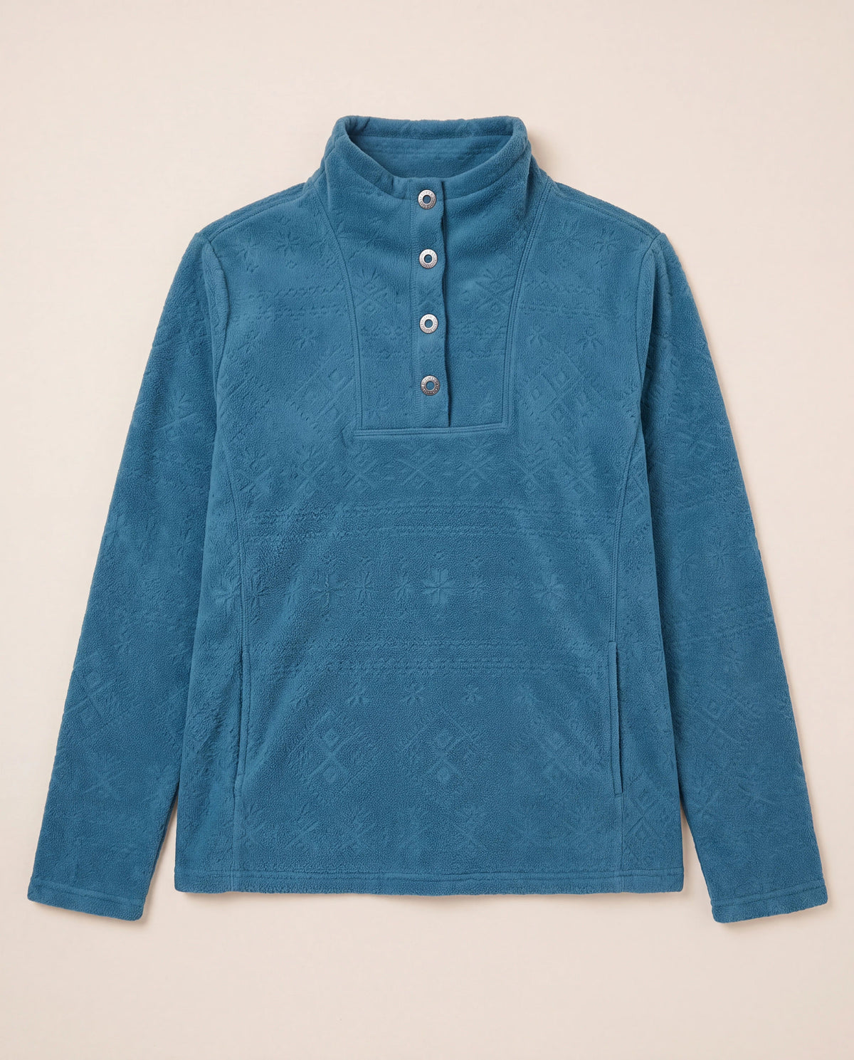 Blue $|& N2C Not Too Casual Fireside Textured Fleece Pullover - Hanger Detail