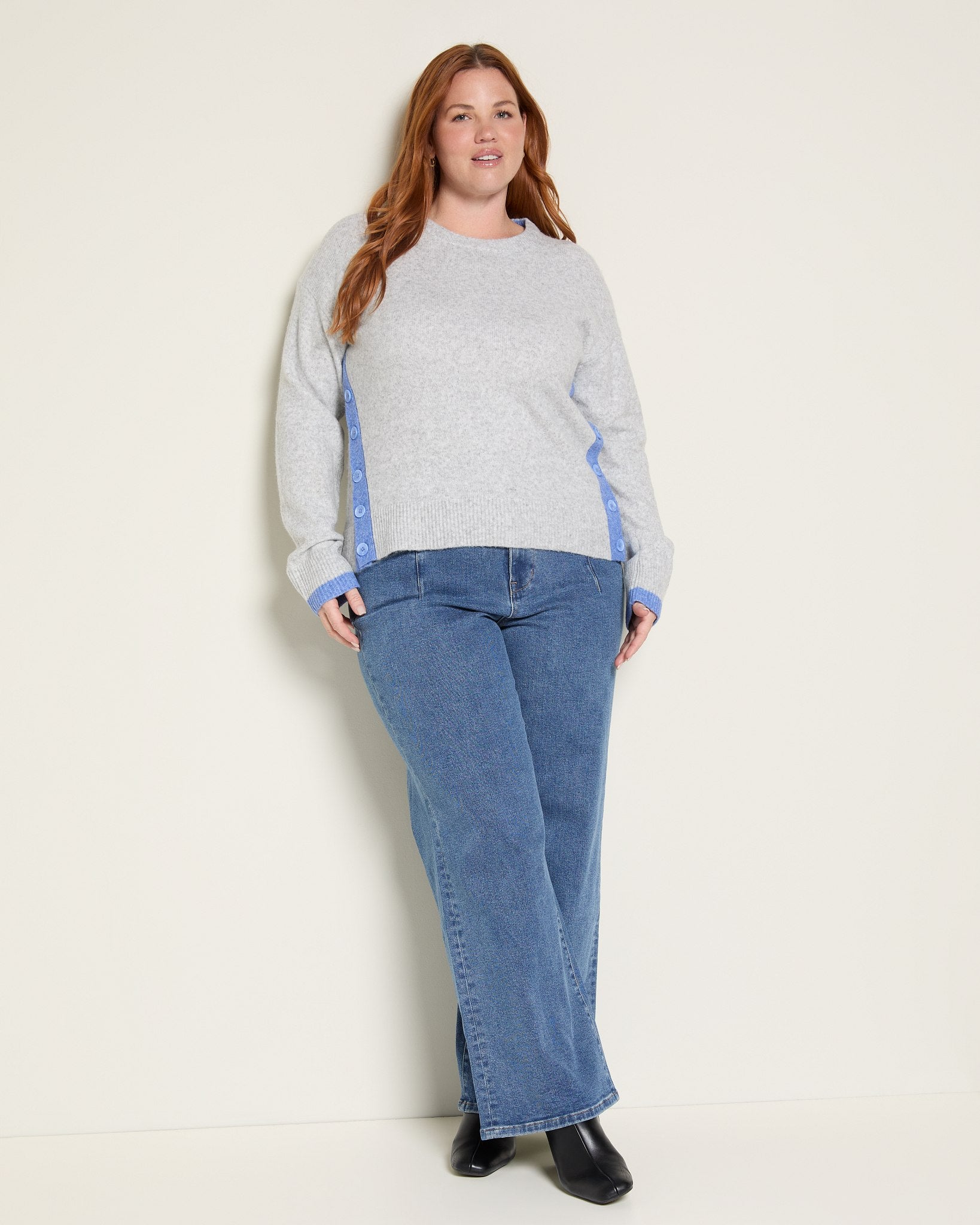 Heather Grey $|& N2C Not Too Casual Ladies Crew Neck Sweater - UGC On Fig