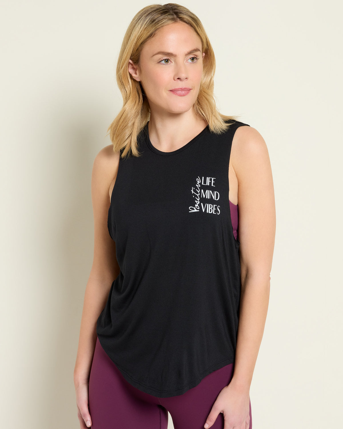 Black $|& Interval Rebound Graphic Tank - SOF Front