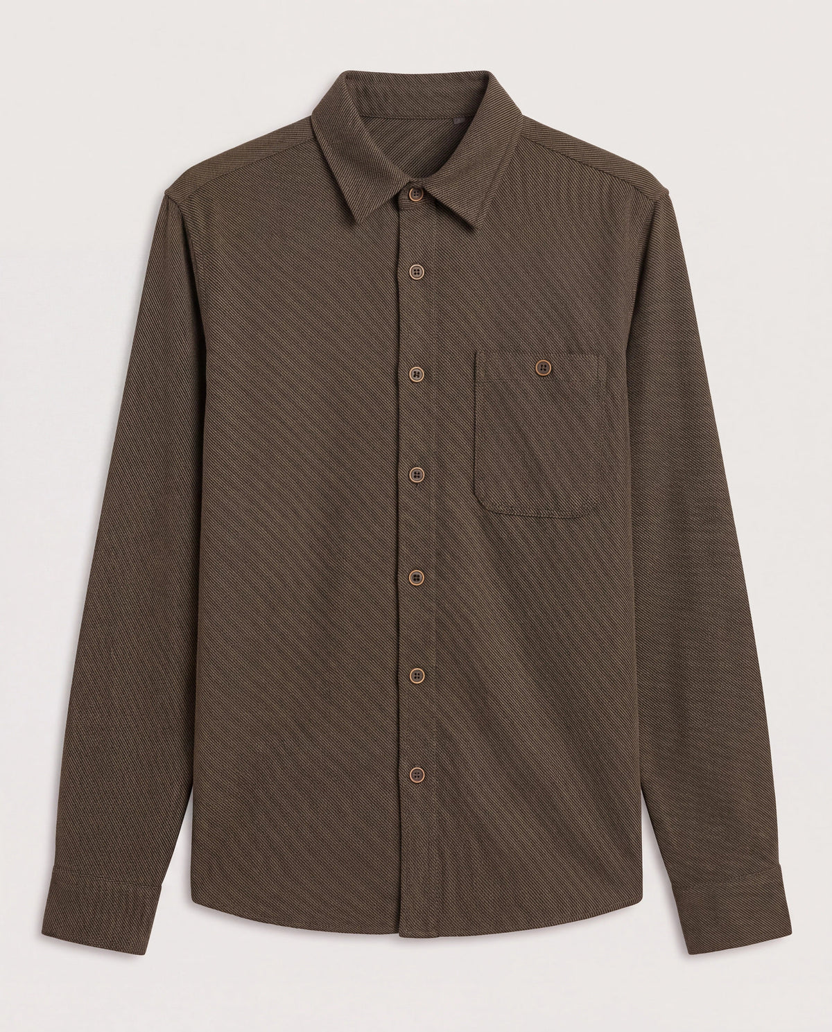 Brown $|& N2C Not Too Casual Yarn Dye Button Up - Hanger Detail