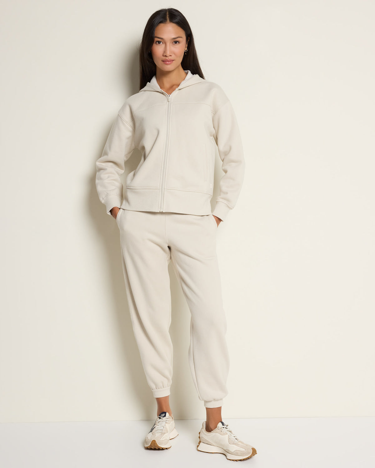 Cream $|& Interval All Star Full Zip Hoodie - UGC On Fig