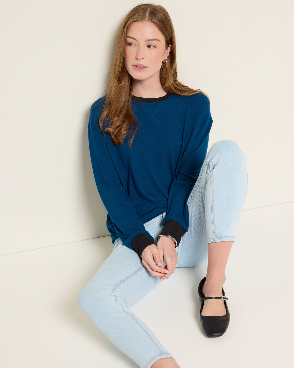 Storm Indigo Black $|& SEAS Pippy Long Sleeve Top - VOF Front
