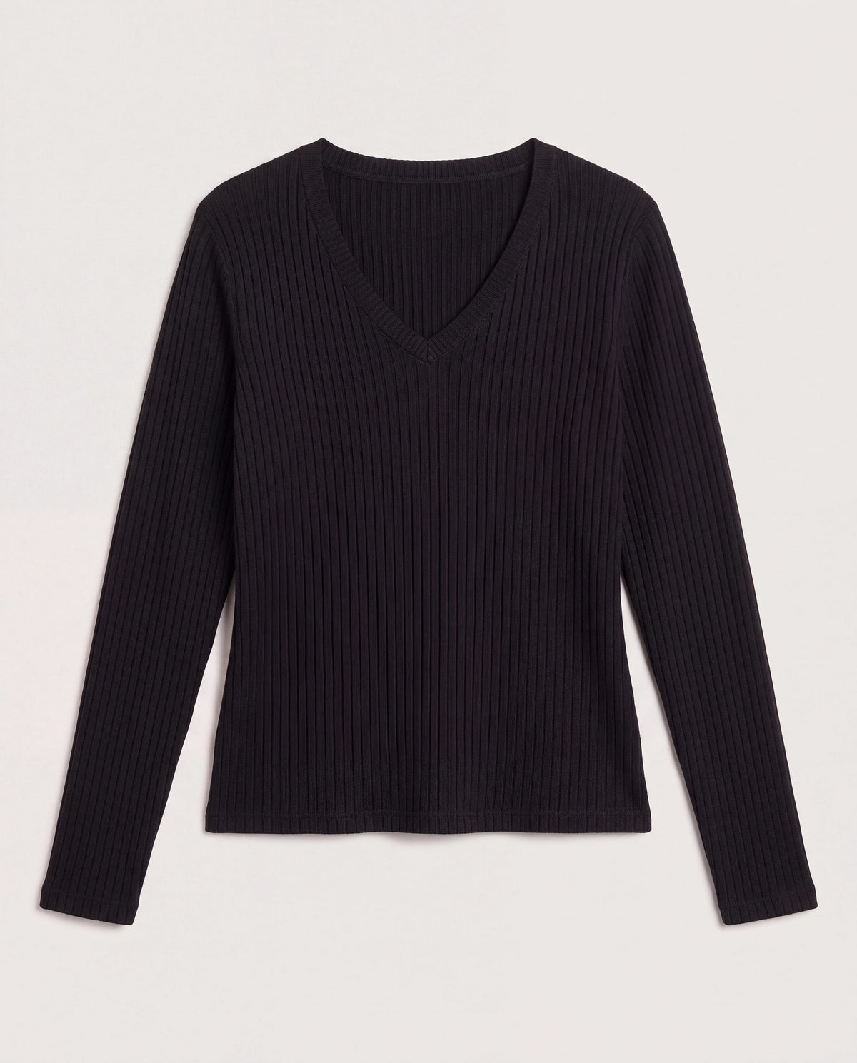 Black $|& SEAS Ray V-Neck Long Sleeve Top - Hanger Detail