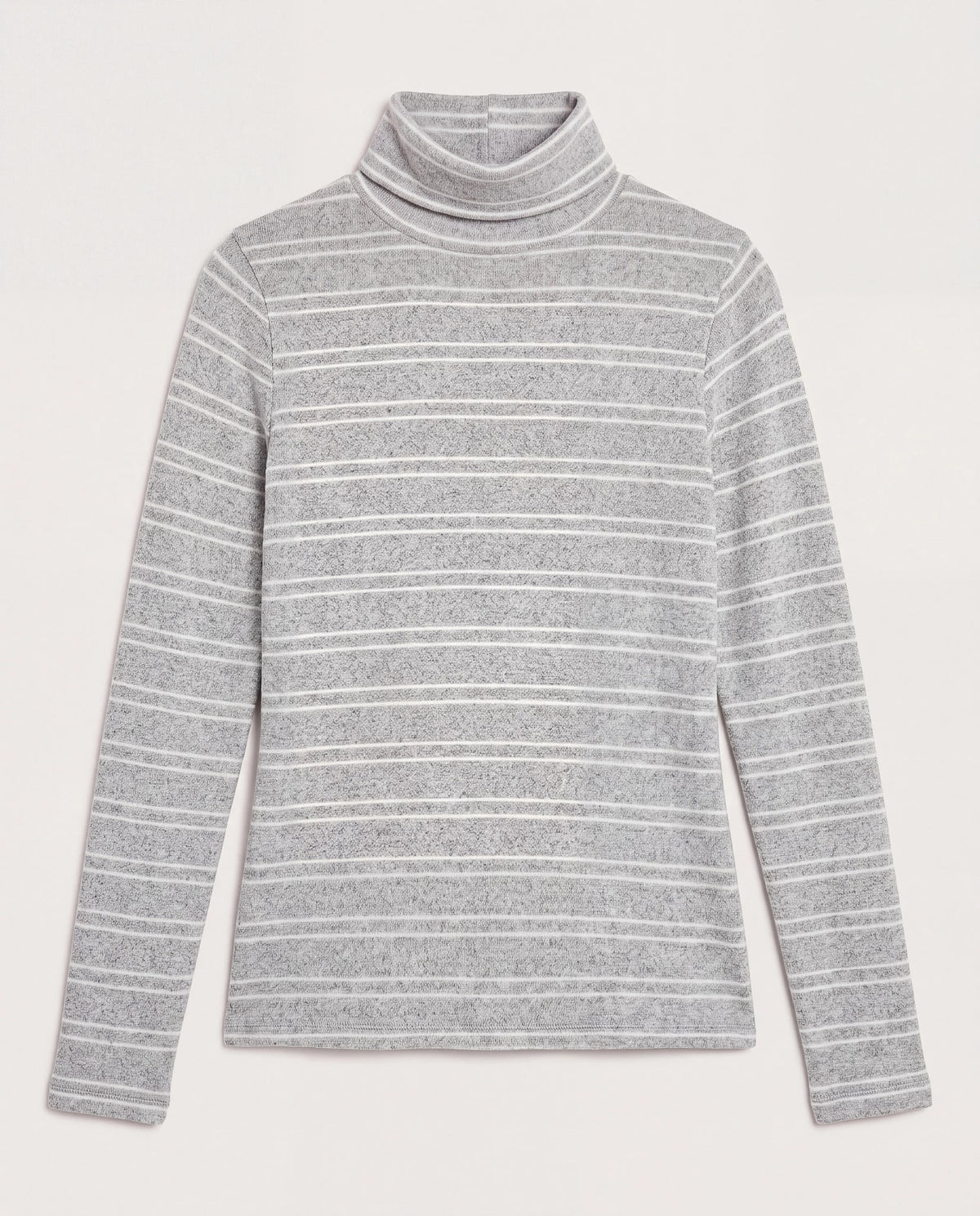 Heather Grey White $|& SEAS Elena Long Sleeve Turtleneck Top - Hanger Detail