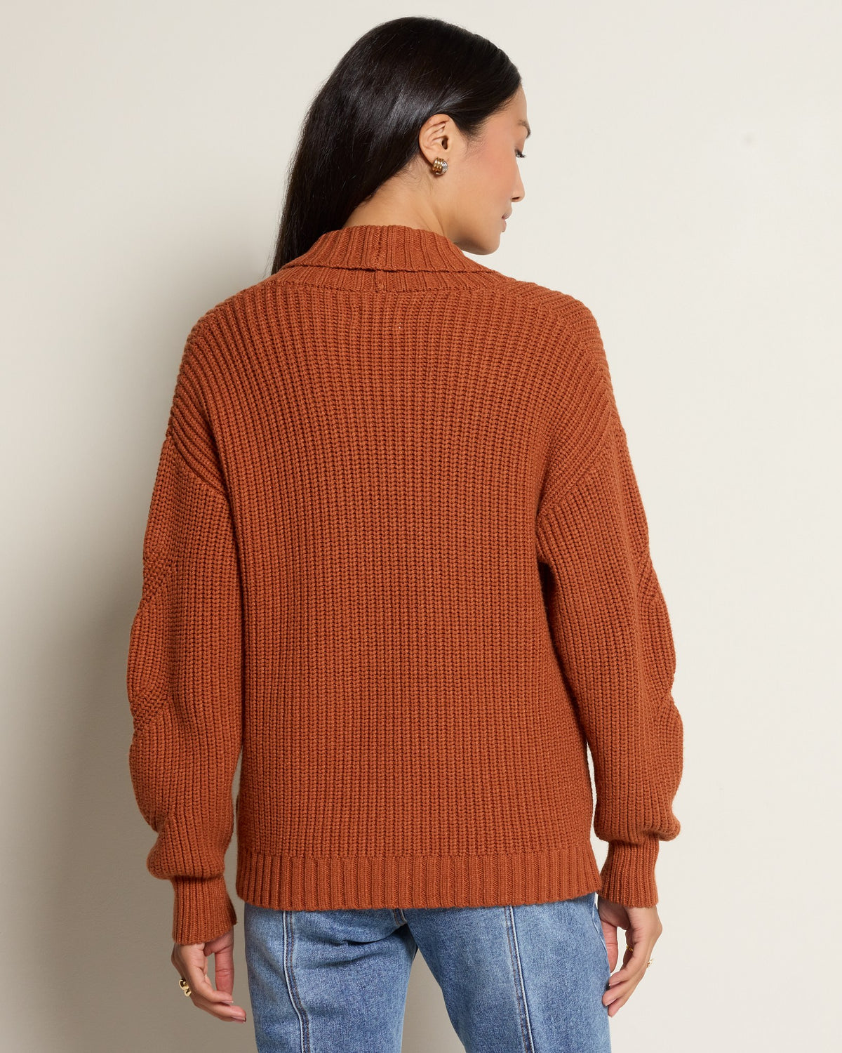 Baked Apple $|& SEAS Kimmy Double Breasted Cardigan - SOF Back