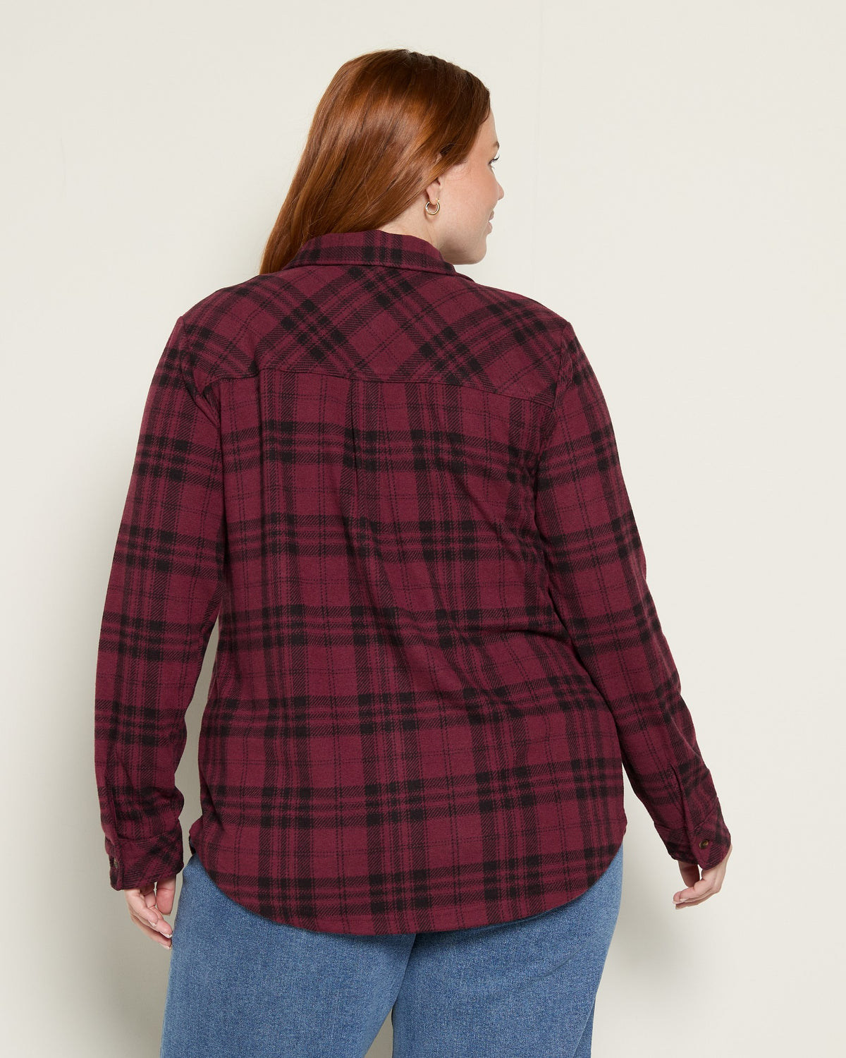 Burgundy Plaid $|& Thread & Supply Lewis Plaid Shirt - SOF Back