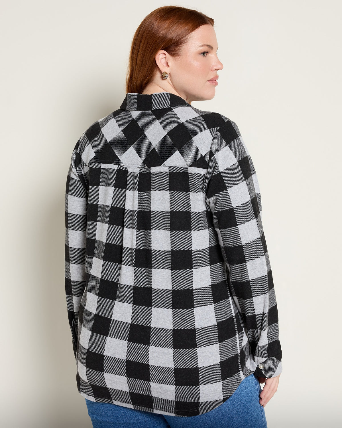 Grey Black Plaid $|& Thread & Supply Lewis Plaid Shirt - SOF Back
