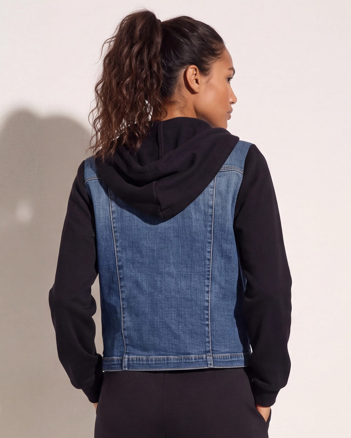 Riptide/Black $|& Interval Brooke Hybrid Denim Hoodie - SOF Back