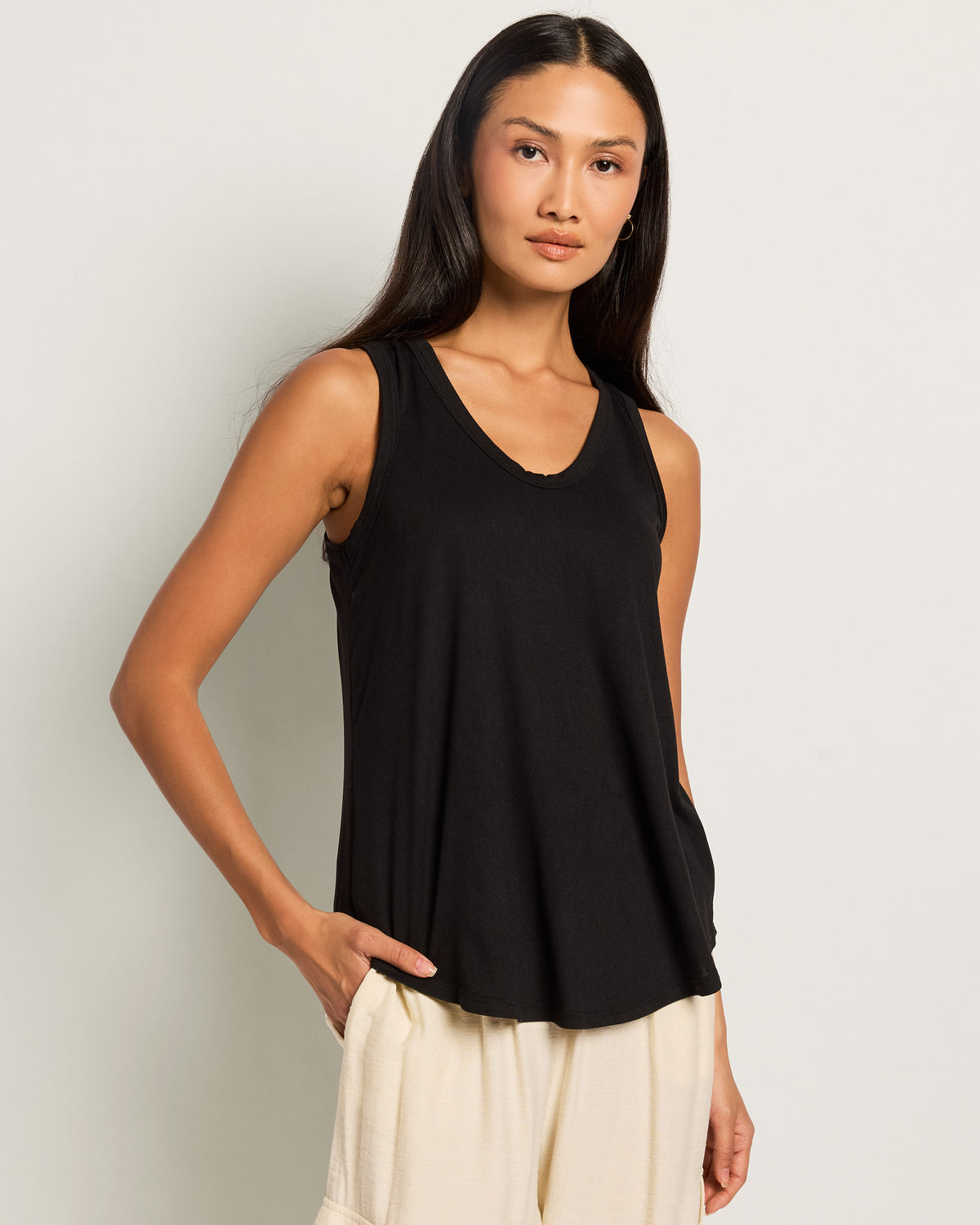 Black/White 2 Pack $|& W. by Wantable The Anywhere Essential Tank - SOF Front