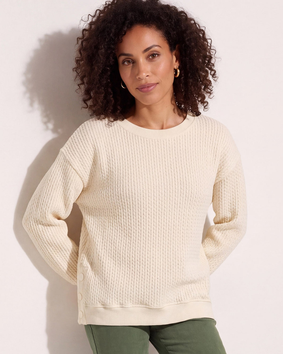 Cream $|& Herizon Sophie Cable Knit Pullover - SOF Front