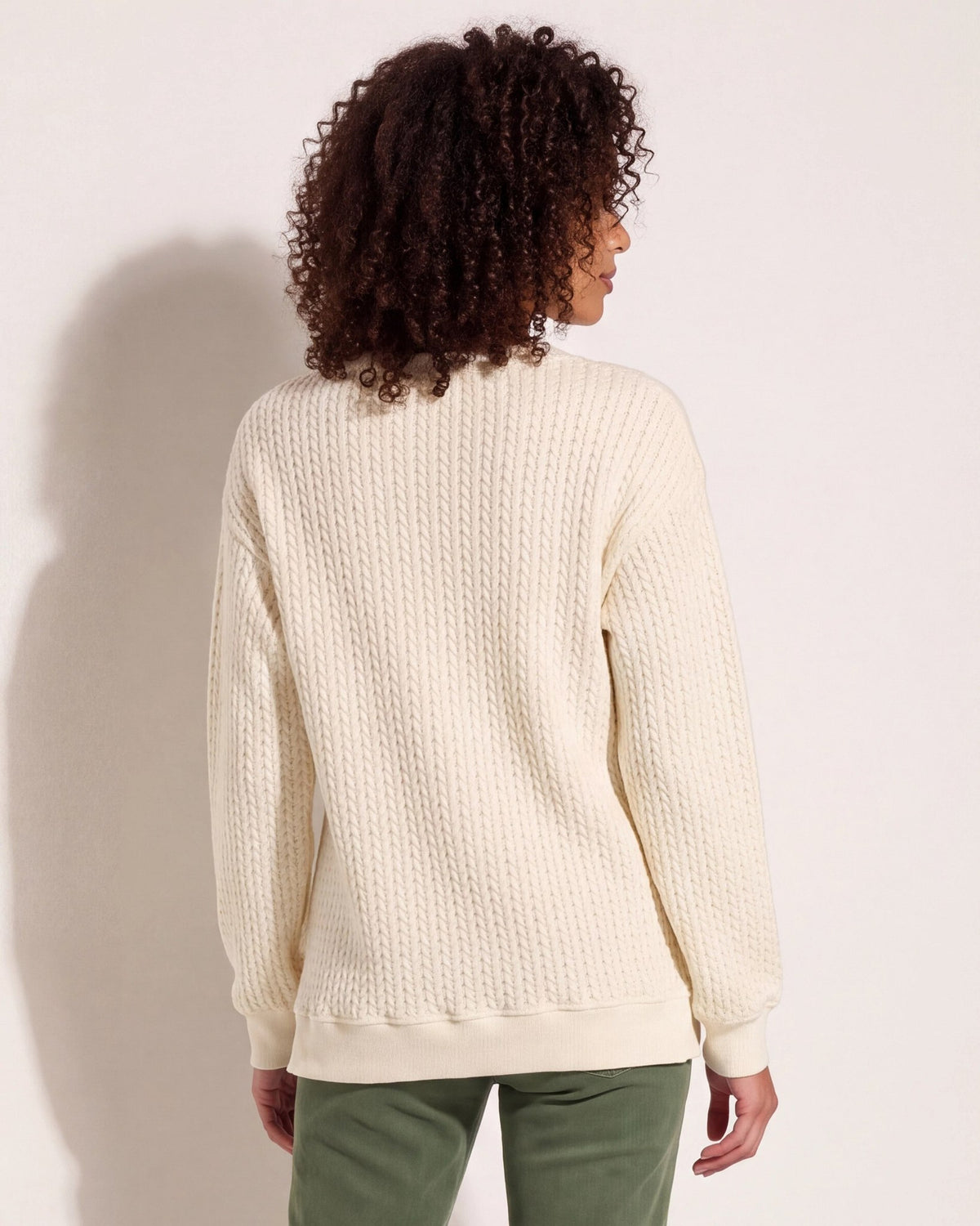 Cream $|& Herizon Sophie Cable Knit Pullover - SOF Back