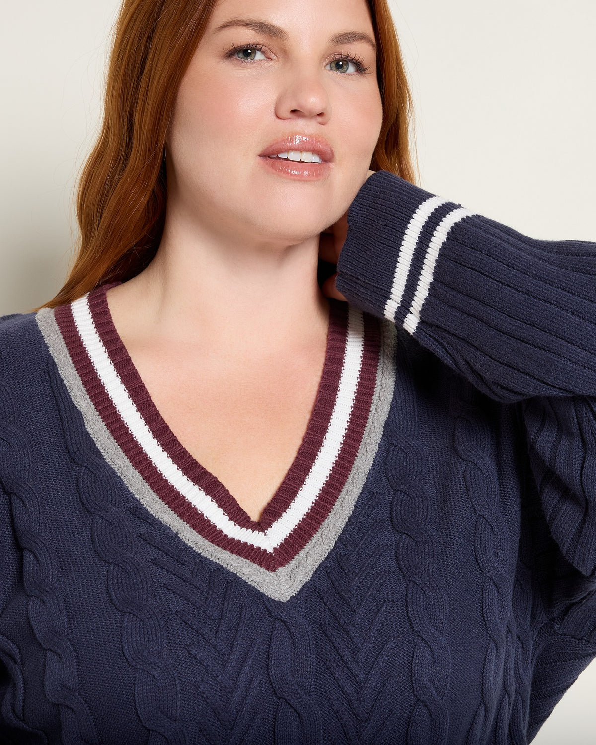 Navy Multi $|& Thread & Supply Carlee Sweater - SOF Full Front