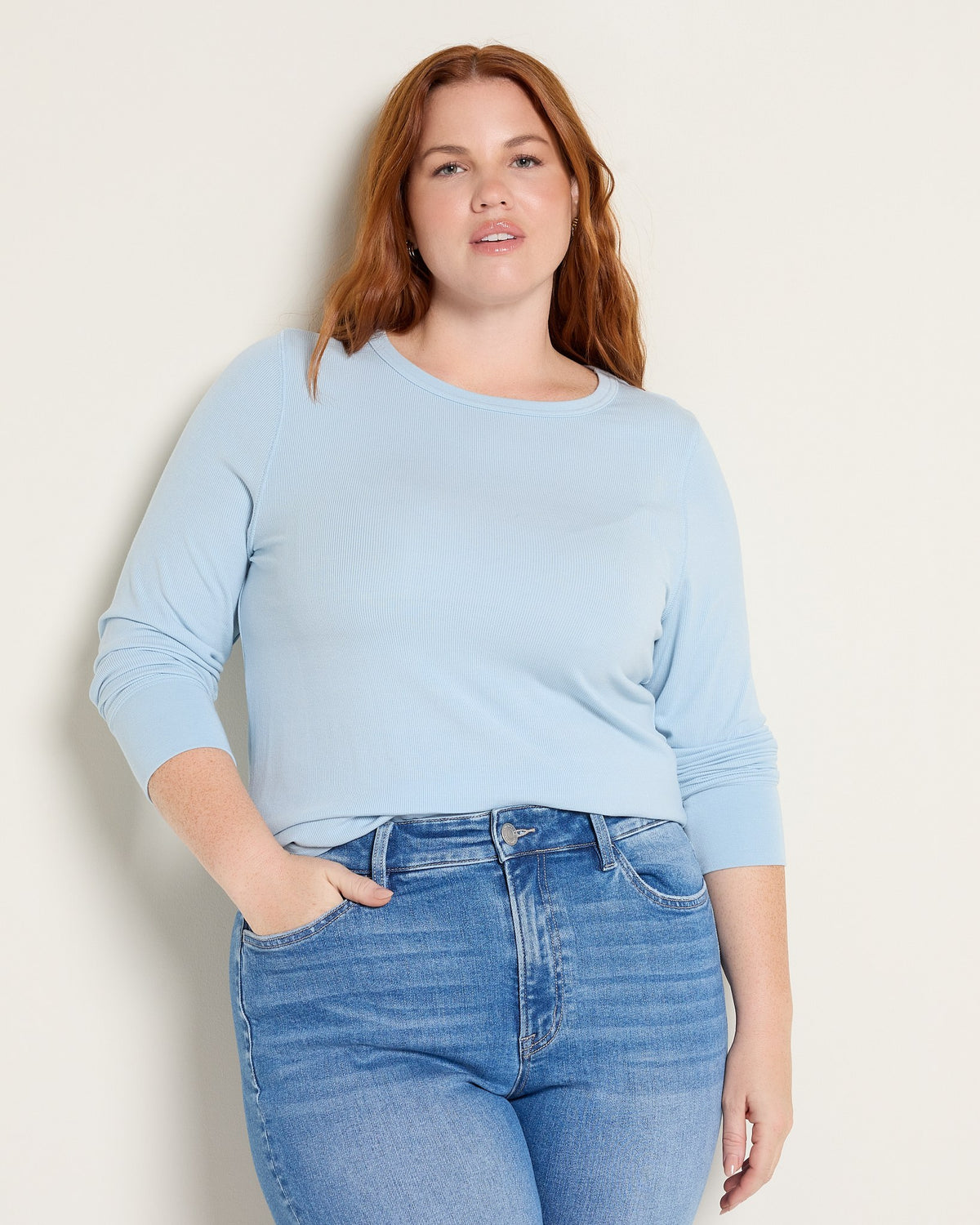 Ash Blue $|& Thread & Supply Stacy Top - SOF Front