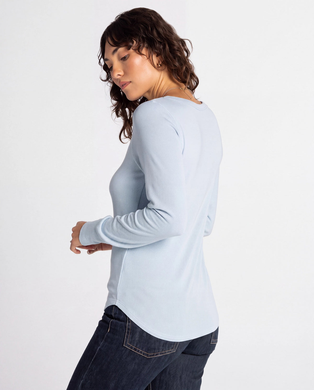 Ash Blue $|& Thread & Supply Stacy Top - Hanger Side