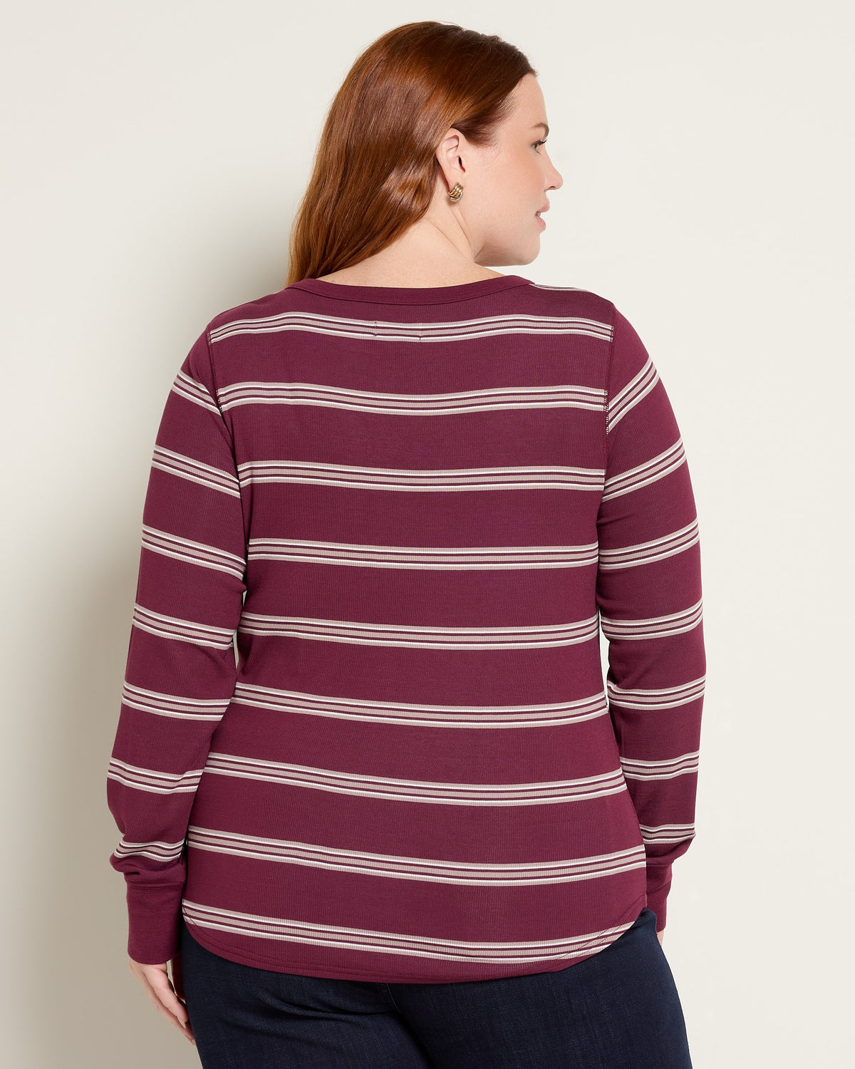Maroon Multi Stripe $|& Thread & Supply Stacy Stripe Top - SOF Back